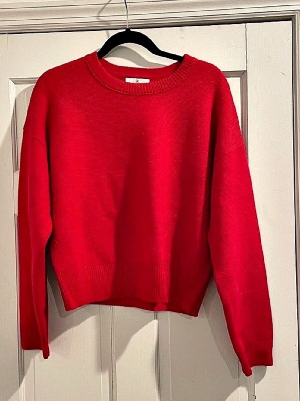 Banana Republic Extra Fine Merino Wool Red Crewneck Sweater